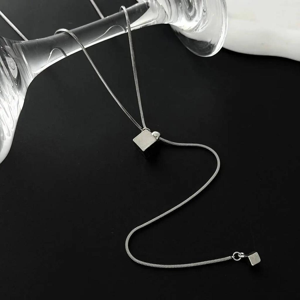 Salircon Minimalism Trendy Stainless Steel Long Snake Chain Necklace For Women Elegant Imitation Pearl Pendant Choker Jewelry