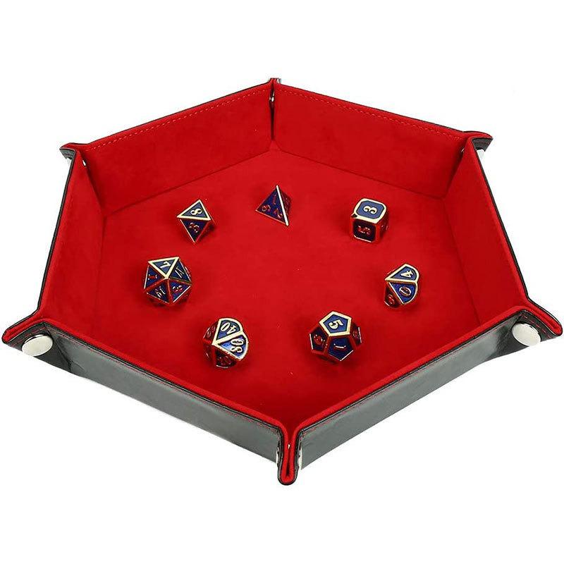 Hexagonal Velvet Foldable Dice Storage Tray