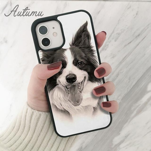 Border Collie Hund Telefon Fall für iPhone 11 12 13 14 Pro Max mini X XR XS SE 2020 5s 6S 7 8 Plus Samsung Galaxy S21 S22 shell