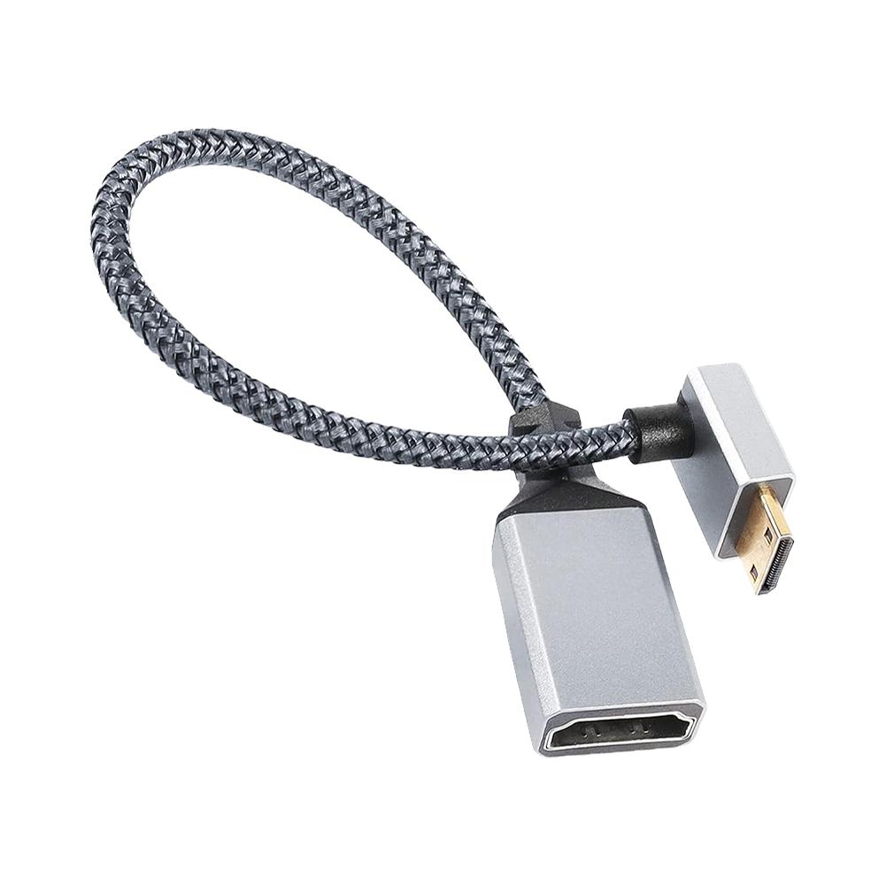 Compact 20CM Mini HDMI Compatible Cable Adapter with 90 Degree Design Supporting 4K UHD Video Output for Easy Connection