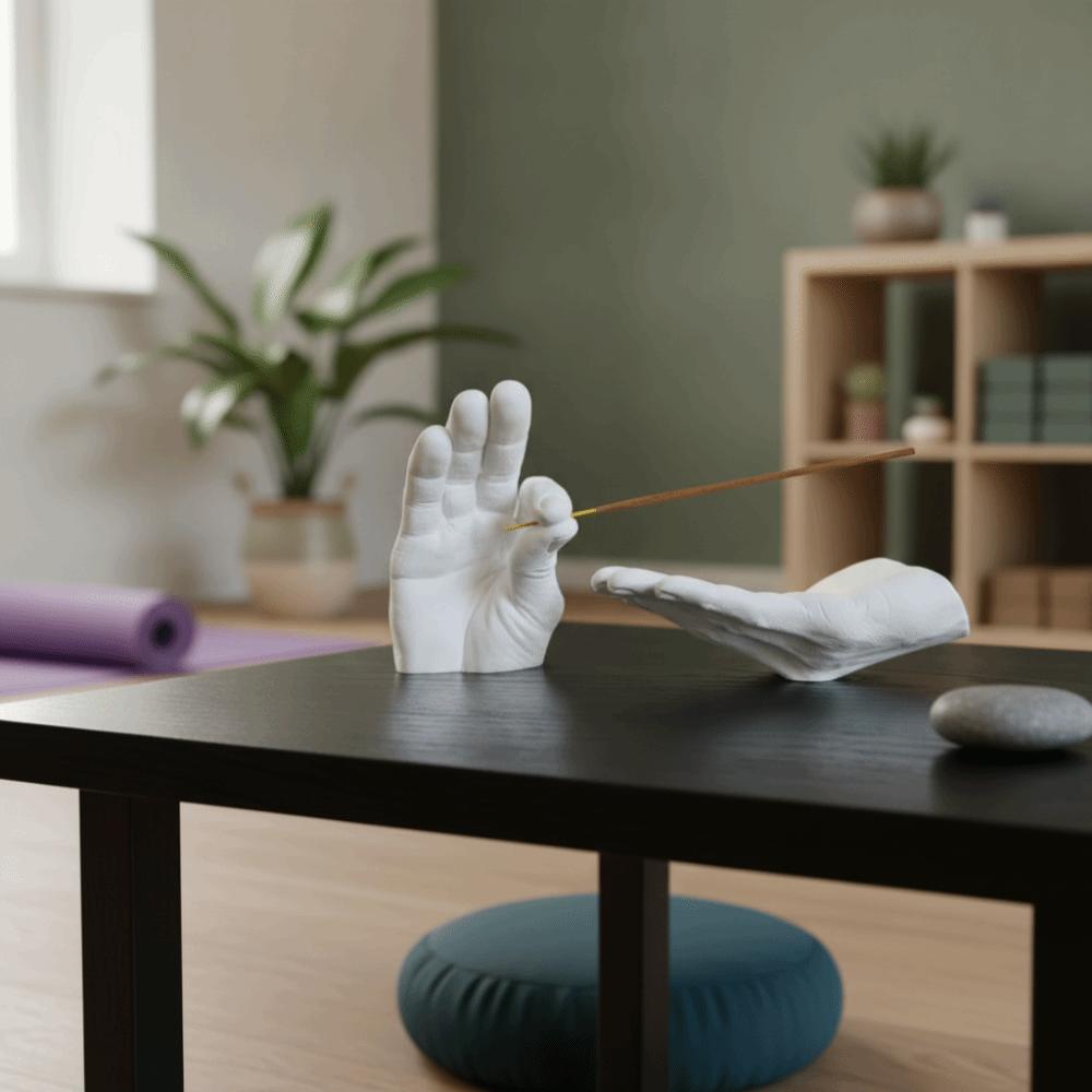 Portainciensos de Resina con Forma de Palma Decorativo para Varillas de Incienso Adorno de Gestos Spa