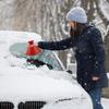 CLESDF Magical Car Ice Scraper With Funnel,2 Pack Cone Windshield Ice Scrapers,Round Snow Scraper For Car(Red)
