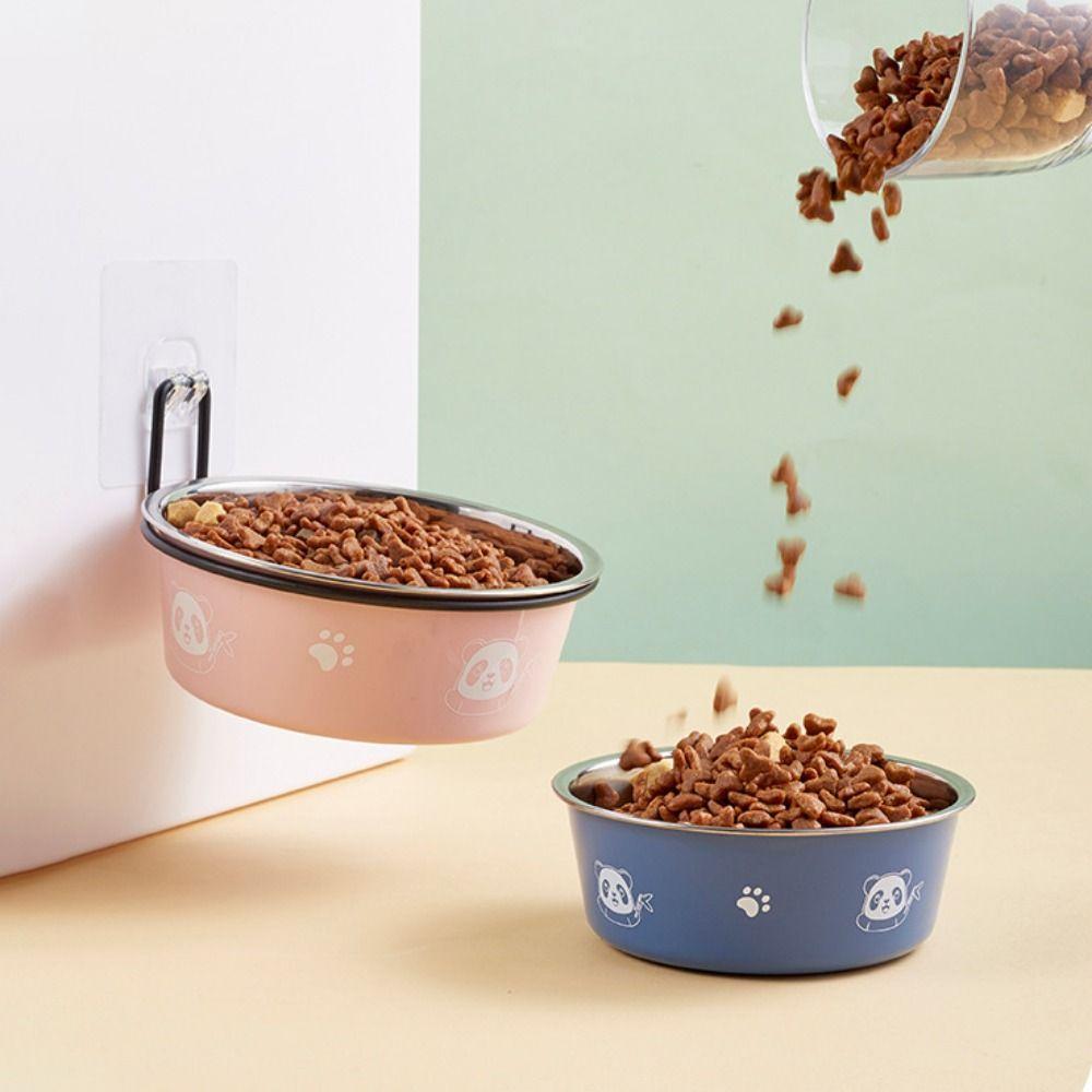 Non-slip Cat Feeding Bowl Panda Pattern Pet Food Drinking Tray  For Puppy Kitten