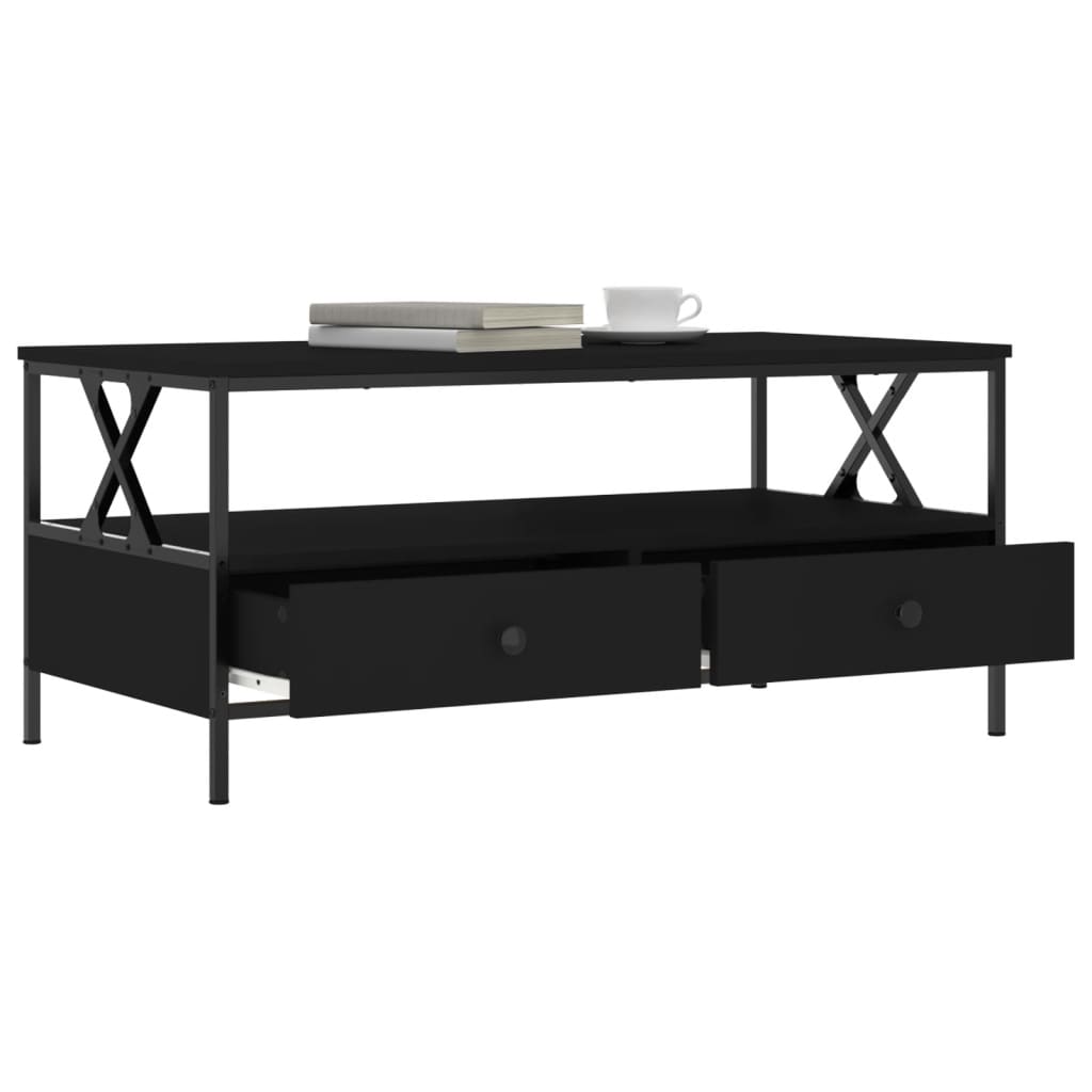  Coffee Table, Black 100x51x45 Cm, Wood-based Material