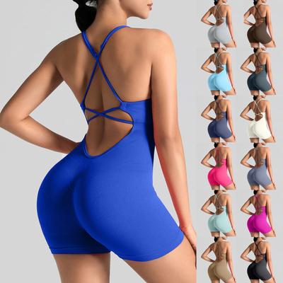 Kadın Modası Sıkı Şeftali Kalça Kaldırıcı Tek Parça Yoga Giyim Fitness Şekillendirici Tek Parça Tulum