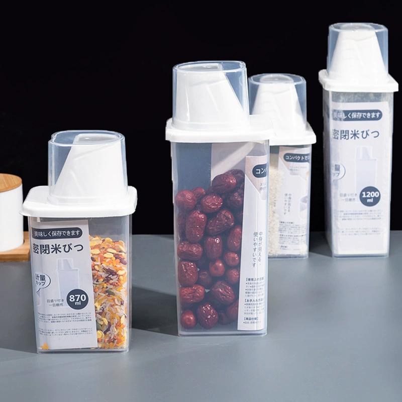 Japanese Style Food Container Sealed Insect Proof and Moisture-proof Grains Tank Storage Kitchen Sorting Rice Storage Box Jar