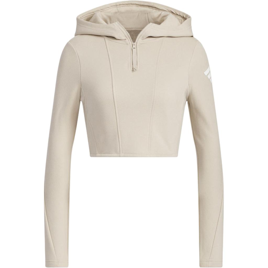 Adidas FW24 FUSTL W P HDY Sports Casual Hooded Pullover Sweatshirt Women Sweatshirt Light-Brown JM6210