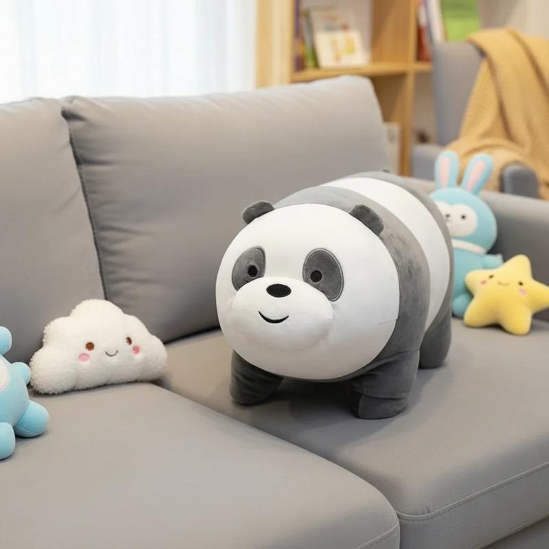 We Bare Bears Plüschtiere: Ultraweiche Riesenbär Kuschelkissen | Niedliche Eisbär/Braunbär/Pandabär Kuschelpuppen | 28-48cm Flauschiges Sofa