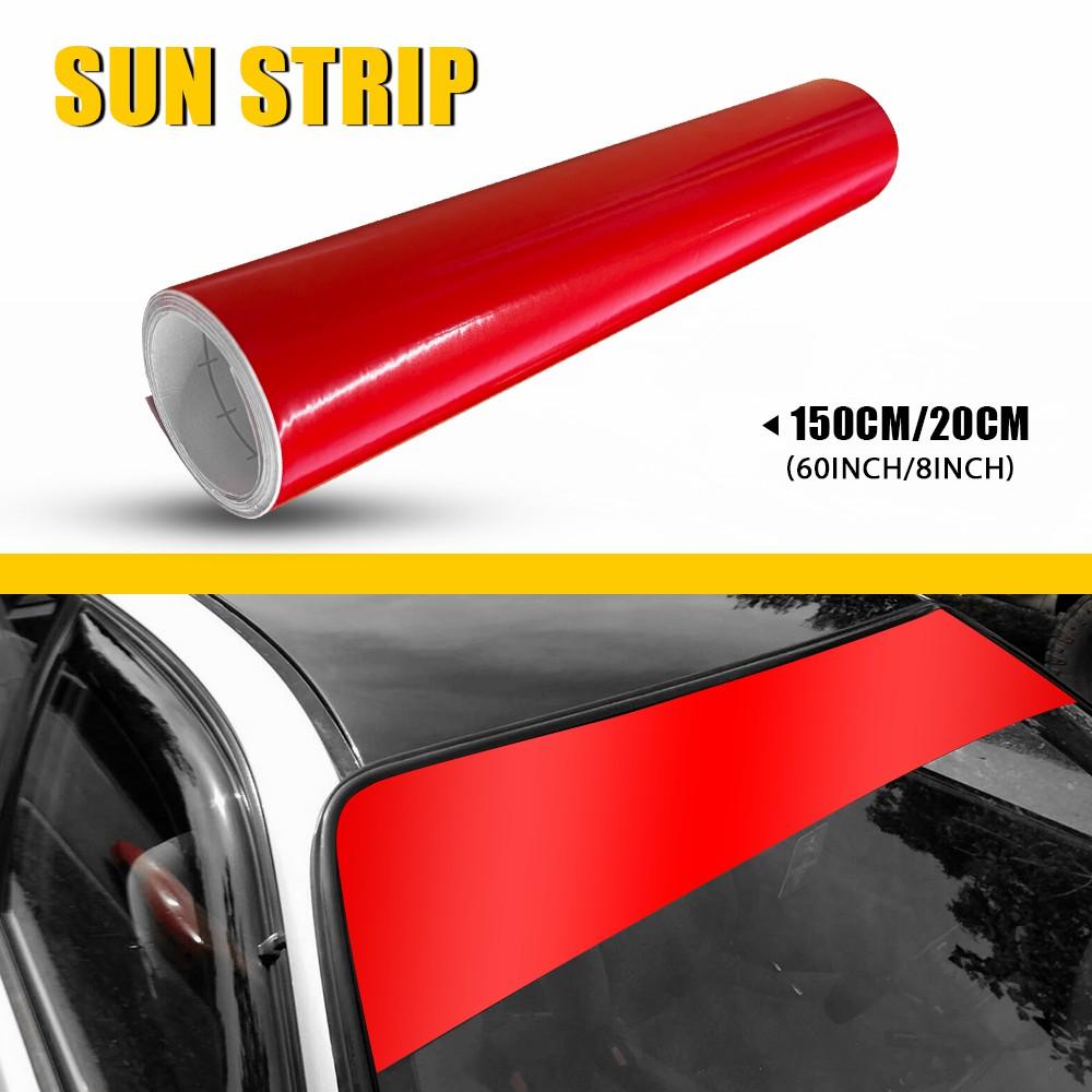 1Pcs Front Car Windshield Sun Visor Vinyl Decal Strip Film Banner Blank Sticker 60*8inch White Black Red Matte Black Accessories
