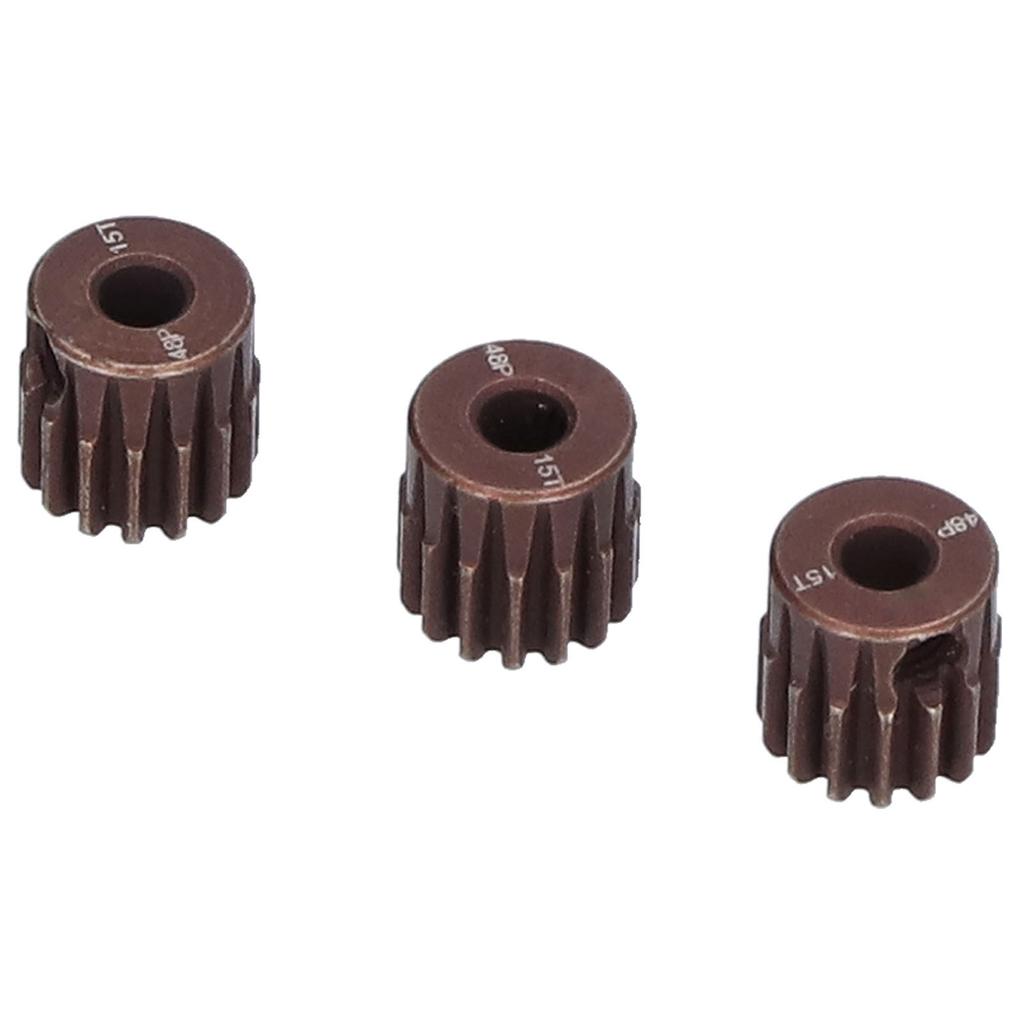 3Pcs 48DP 15T Steel Pinion Gear Set for 110 RC Car 3.175mm Shaft BrushlessBrushed Motor