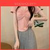 Pink Short Sleeve T Shirt With Embroidery For Elegant Casual Wear