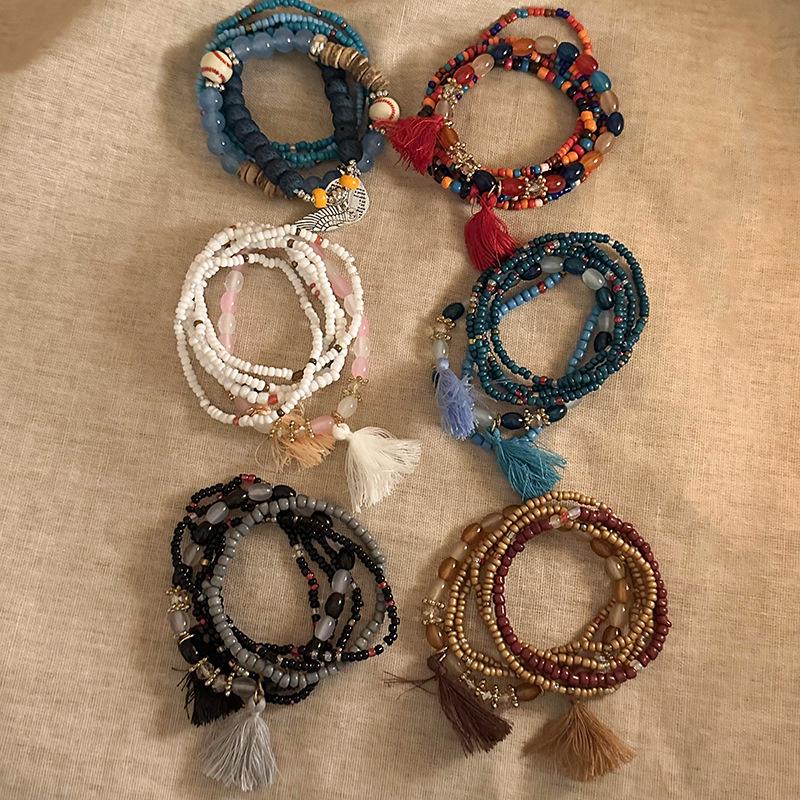 Bohemian Miyuki Multi-Layer Beaded Bracelet: Summer Ethnic Style, Light Luxury Niche Retro Jewelry