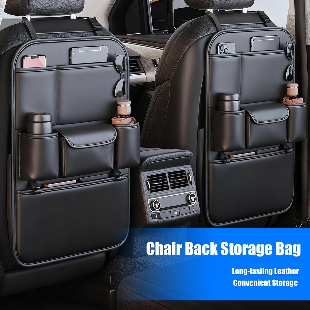 Car Back Seat Organizer Large Capacity Storage with Tablet Holder Automotive Organizer for Toys, Books, Snacks, Fits SUV, Sedan