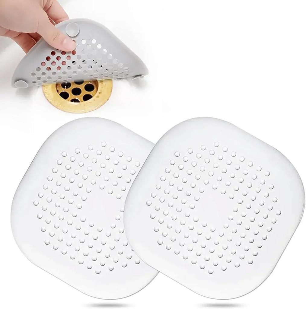 Durable Silicone Square Shower Drain Cover Prevents Sink Clogging, Shower Drain Strainer, Adsorption Sink Strainer, Convenient