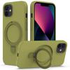 For iPhone 11 Magnetic Case with Ring Kickstand PC+Silicone Drop-Proof Phone Cover