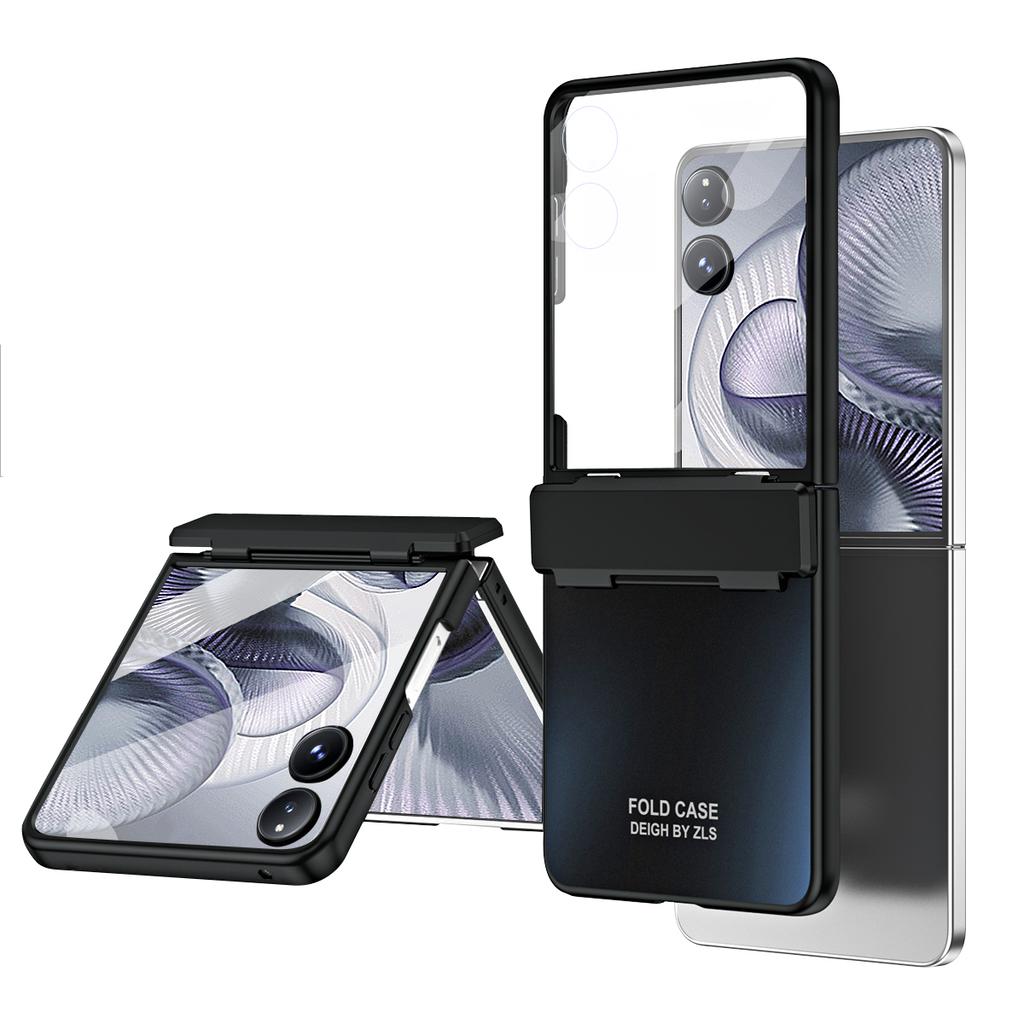 For Xiaomi Mix Flip 2 Case Electroplating Hard PC Protective Phone Cover with Screen Protector