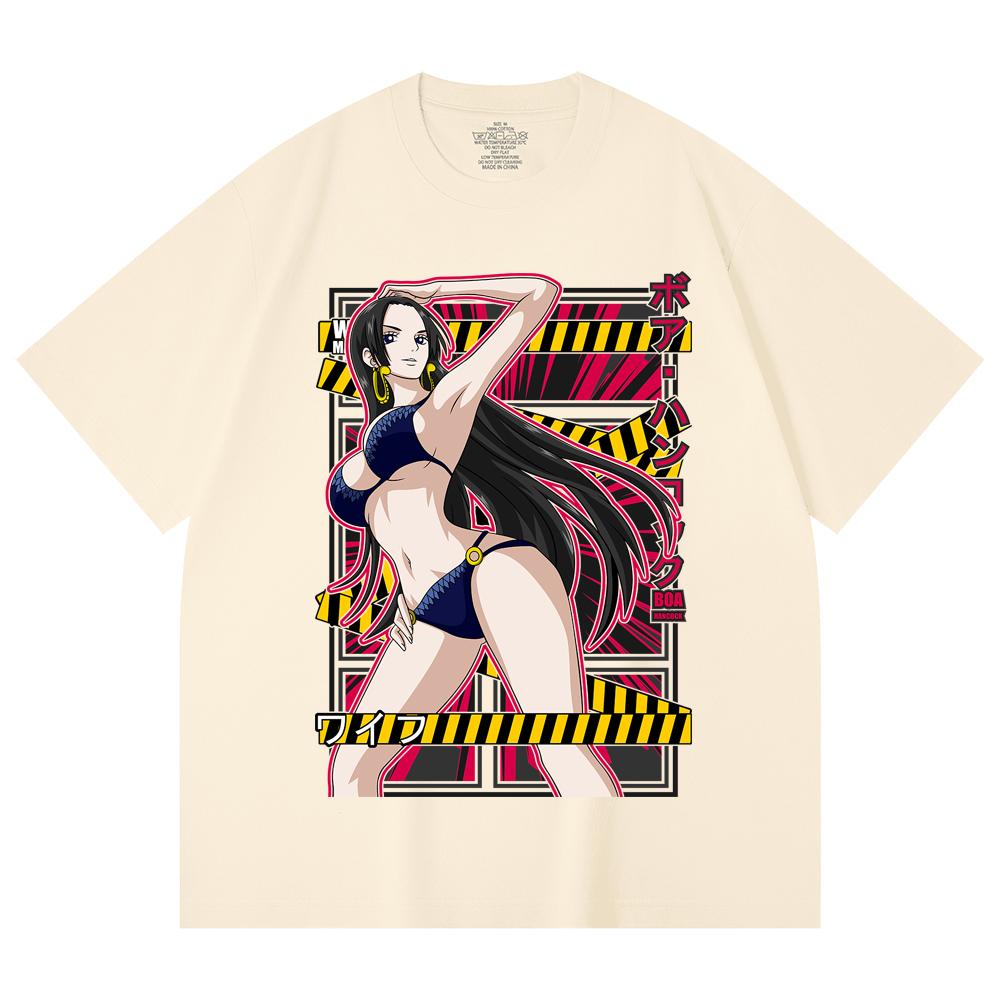 

230 г/м² 100% хлопок Цельный V39 Boa Waifu Принт Унисекс Тяжелая хлопковая футболка XS абрикосовый