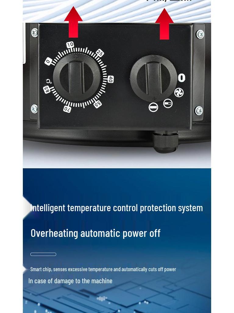 Compact High-Power Industrial Fan Heater for Rapid Heating, Ideal for Home, Breeding Farms, and Desktops.