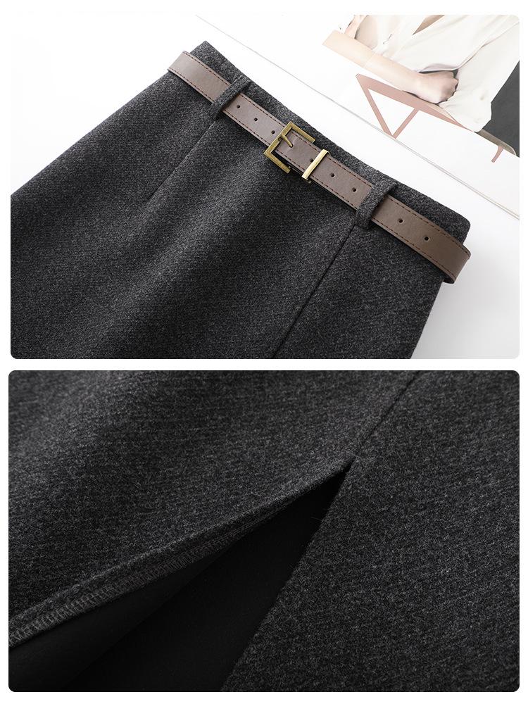 Woolen High-Waist A-Line Midi Skirt for Women - Winter 2025 Collection