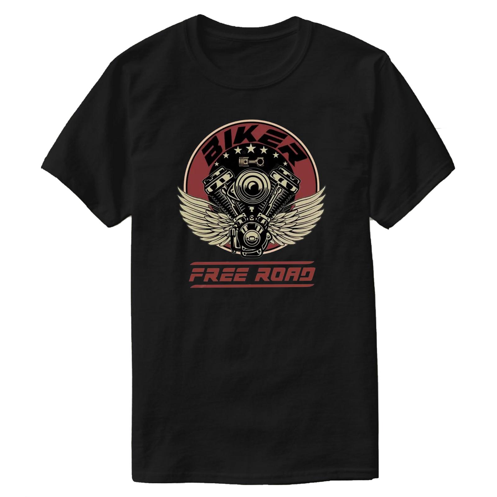 

Vintage Wing Engine Free Road Motorcycle Biker T-Shirt 100% Cotton O-Neck Short Sleeve Summer Casual Mens T-shirt Streetwear ... S разноцветный