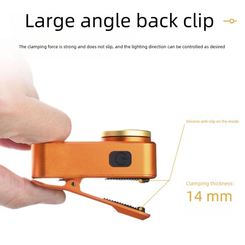 Small Clip On Flashlight Featuring 7 Lighting Modes 500 Units Brightness And Magnetic Base For Car Motorcycle Outdoor Use