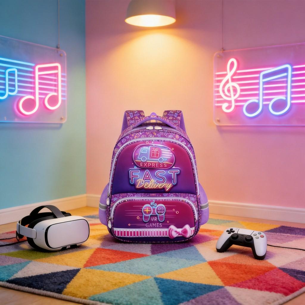 Sac à dos scolaire enfant dessin animé en tissu Oxford respirant et imperméable pour enfants de l'école primaire
