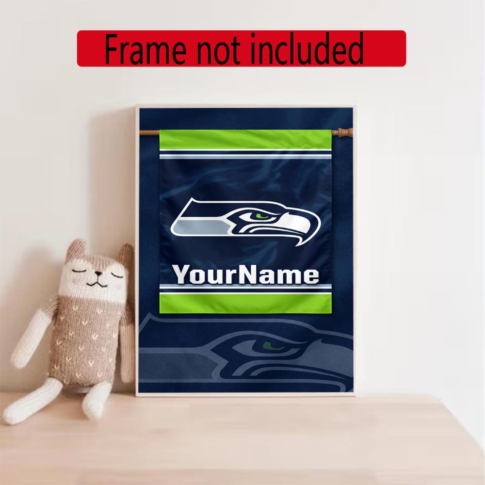 Seattle Seahawks Personalized Text Diamond Painting Round Diamond Mosaic Rhinestones Diamond Embroidery Craft Kit Wall Decor Without Frame