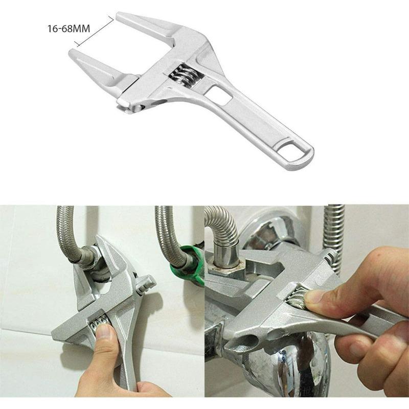 1pcs Adjustable Bathroom Wrench - Aluminum Alloy Multifunctional Universal Spanner for Pipe Nut and Screw Removal New