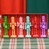 Set of 6 Traditional Colorful Wood Nutcrackers Soldiers Figurine Christmas Tree Hanging Pendants Decoration Festival