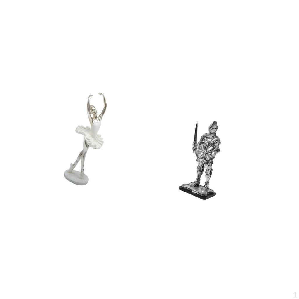 Graceful Dancer Knight Figurine Modern Art Sculpture Creative Tabletop Ornament for Bedroom Office