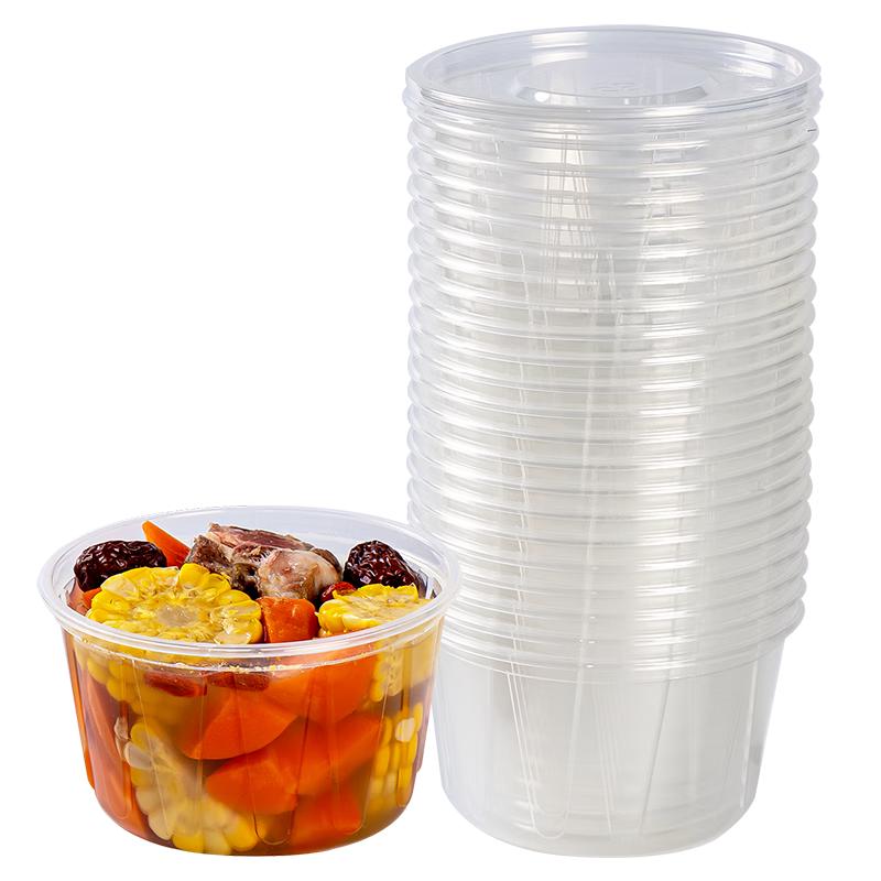 

Temeiju Disposable Microwavable Plastic Food Containers Round, High Toughness, Durable