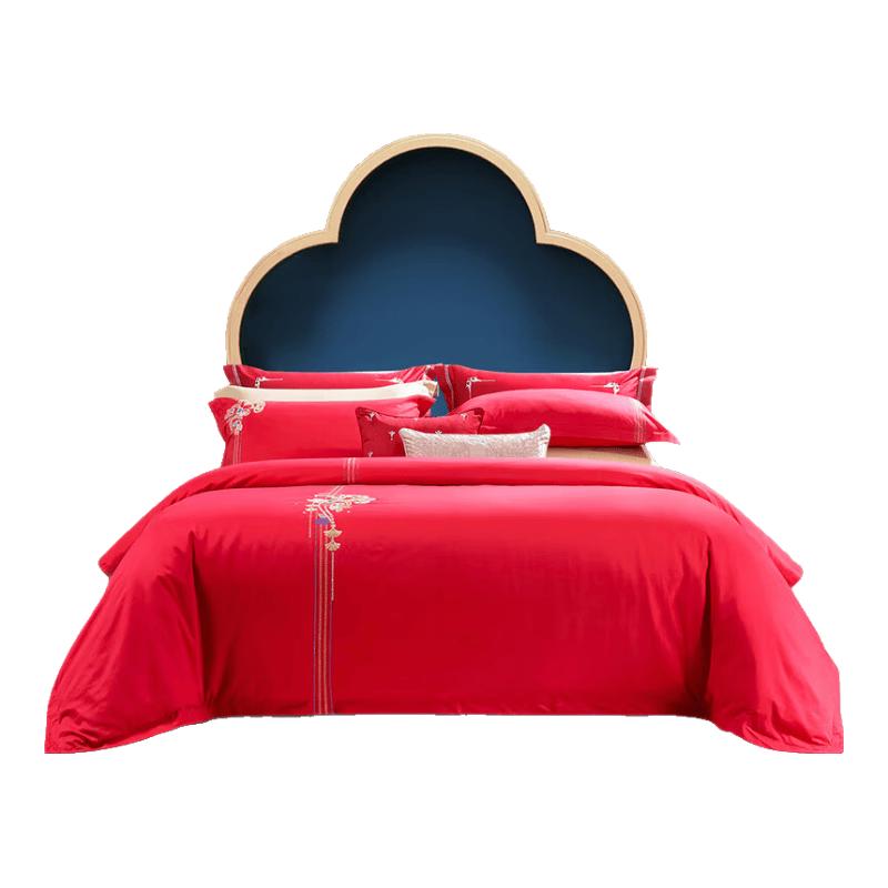 Fuanna Traditional Chinese Embroidered Wedding 4-Piece Bedding Set 1.8m/2m Bed (Duvet 230x229cm)