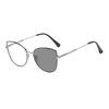 Fashionable Popular Photochromic Blue Light Blocking Glasses Luxury Metal Cat Eye UV-Protective Ladies' Stylish Plain Eyeglasses