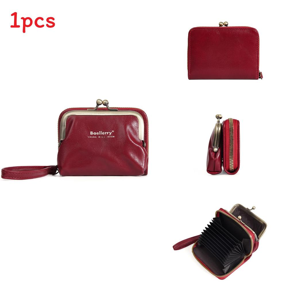 Mini Wallet Pu Leather Zipper Coin Purse With Antitheft Design For Women