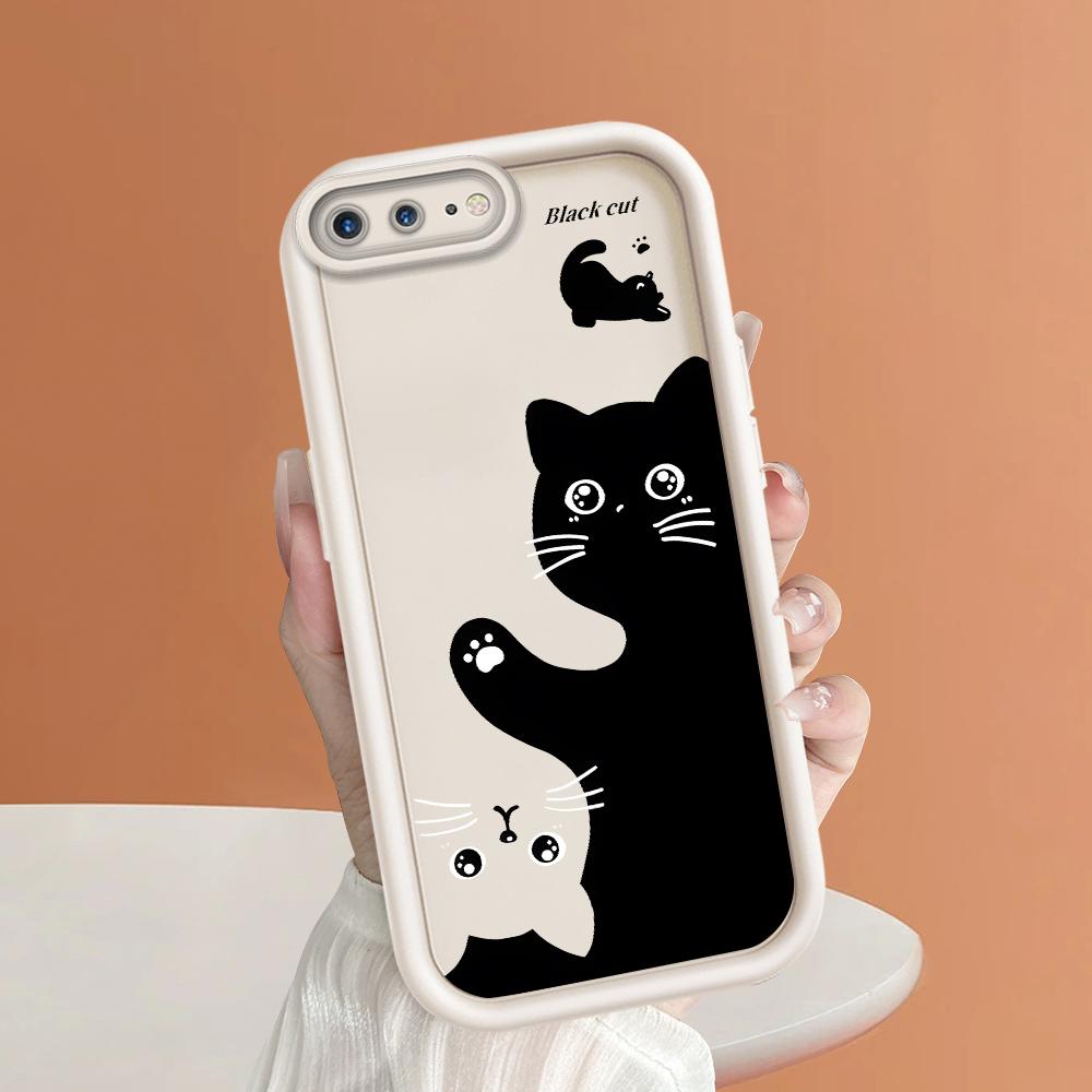 

Креативный черно-белый чехол для телефона с рисунком кота для iPhone Samsung Galaxy Xiaomi Redmi POCO HUAWEI Honor Противоударный резиновый мягкий гибкий чехол Samsung A52 4G/5G