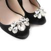 Tolle MIUMIU Pumps Offene Zehenpartie mit Kristallschmuck Schwarz Satin Damen 37 Gebraucht
