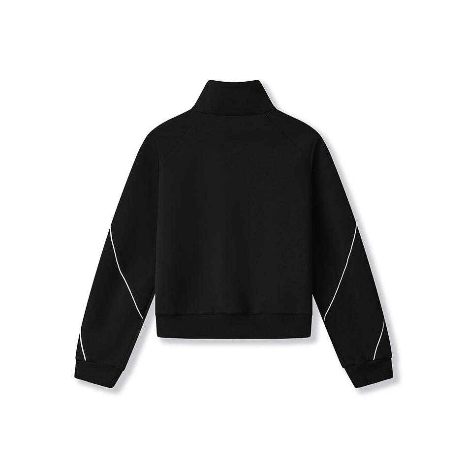 Fila White Trendy Casual Cool Versatile Short Collar Warm Knitted Jacket Women Jacket F11W533503F-BK
