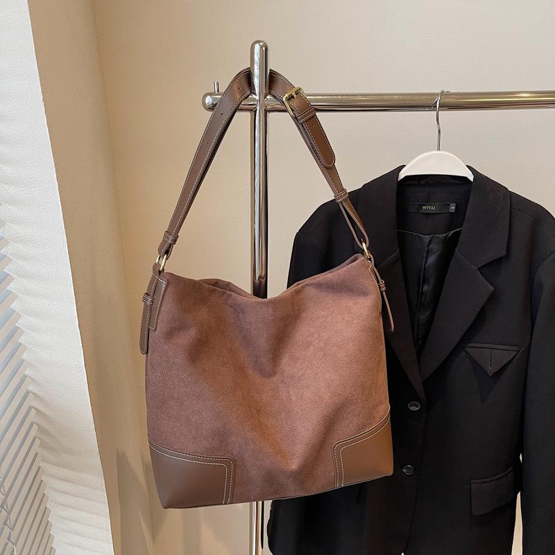 Casual Commuting Large-capacity Suede Bag Women's New Versatile Shoulder Bag Slack Tote Bag