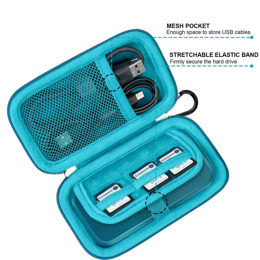 Lacdo Hard Carrying Case for SanDisk Extreme Extreme Portable External SSDs with EVA Shockproof and Protective Travel Monterrey Pro/SanDisk (500GB,