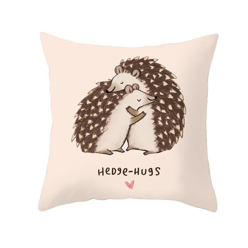 Luxury Home Decor Cushion Cover Office Sofa Cushion Cover Cartoon Animal Hedgehog Dog Pattern Pillow Cover