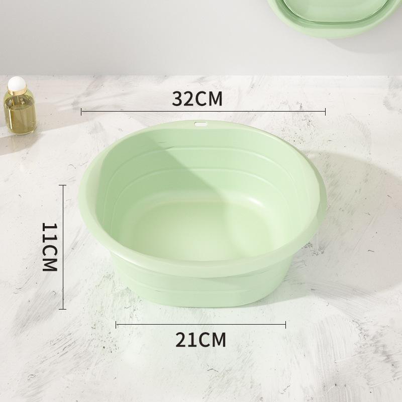 Collapsible Portable Washbasin: Thickened, Telescopic, Solid Color Basin for Laundry and Household Use