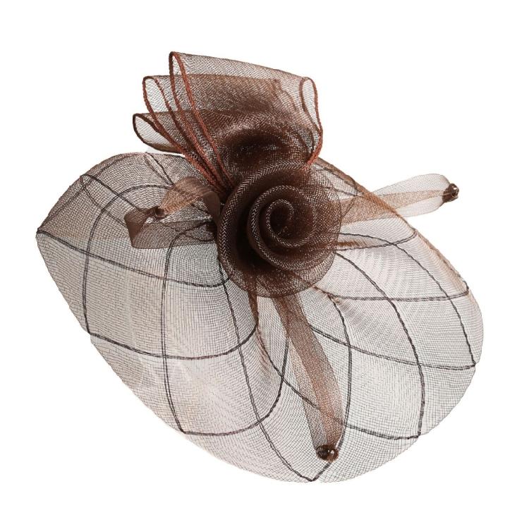 Handcraft Fascinator Hat Hairhoop With Tulle Flower Adjustable Headwear For Bridesmaid Bridal Shower Formal Event Props