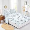 Cartoon Cute Puppy Pattern Bed Hat Four-piece Bedding Set Bedroom Dormitory Bedding Decoration