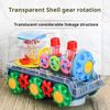 Cartoon Press Gear Car Toy Lnertia Pull-back Transparent Car Baby Puzzle Sliding Toy Transparent Mechanical Learn Train
