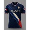 France Style T-Shirt Men Women 3D Print Textured Graphic Top Short Sleeve Casual Streetwear Breathable Quick Dry Summer Wear