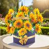 New 3D Pop-up Style 3D Greeting Card Creative Handmade 3D Floral Card Romantic Paper Pop Up Card Valentine's Day