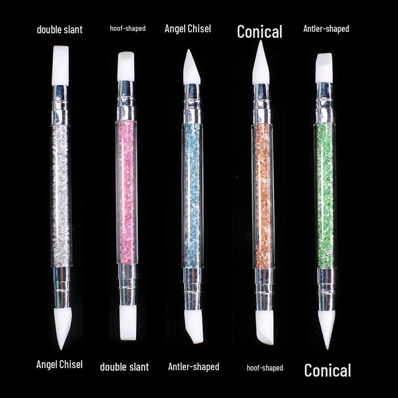 Silicone Double-Ended Nail Art Pen Set: 5-Piece Dotting and Drawing Tools