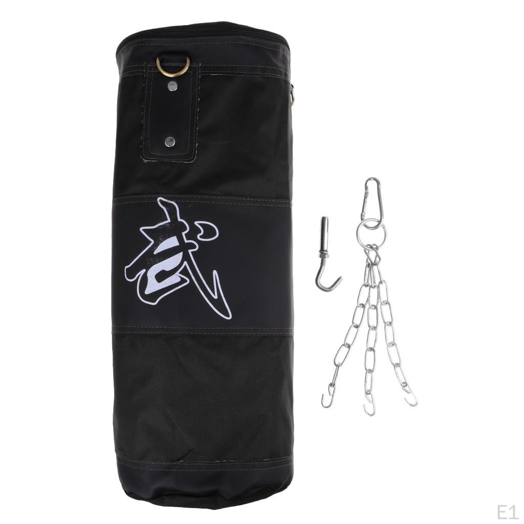 Black Punching Bag 60cm Boxing Fitness Training for Physical Health