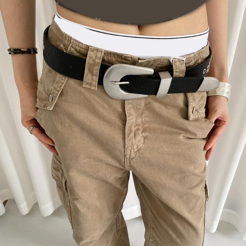 Punk PU Belt Western Theme Wide Belt For Women Men With Pin Buckles And Metal Studs for Casual Wear and Formal Event