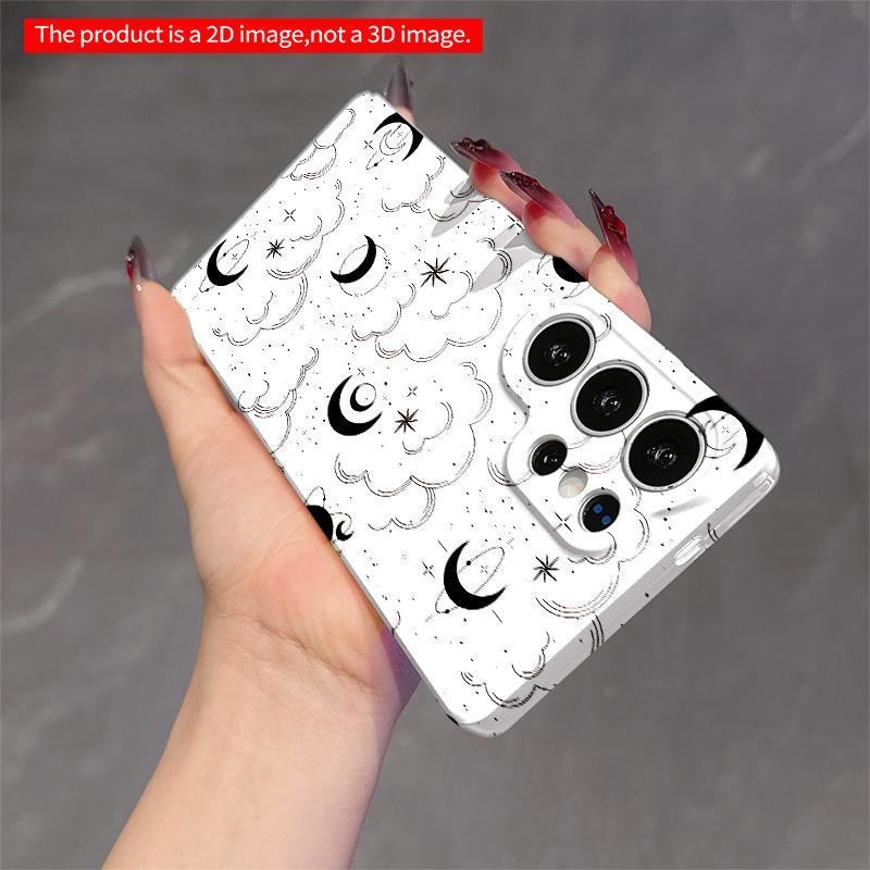 2DFlat Samsung Phone Case Starry Moon Clouds Pattern Phone Case Applicable To Galaxy S22 S23 S24 S25ULTRA S26 A12 A13 A14 A15 A16